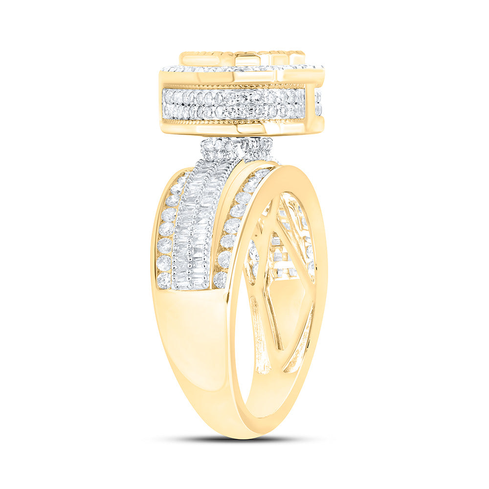 14K Yellow Gold 1 3/8Cttw Natural Diamond Fashion Heart Ring