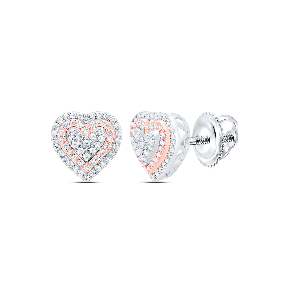 10K Or 14K Yellow Or White/Rose Gold 3/8Cttw Natural Diamond Fashion Heart Earring