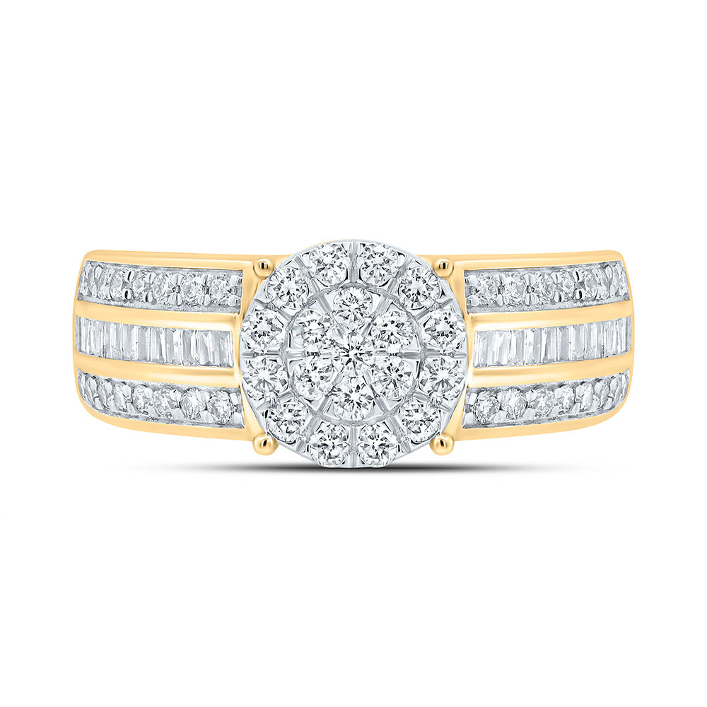 10K Yellow Or White Gold 1 Cttw Natural Diamond Fashion Round Shape Ring