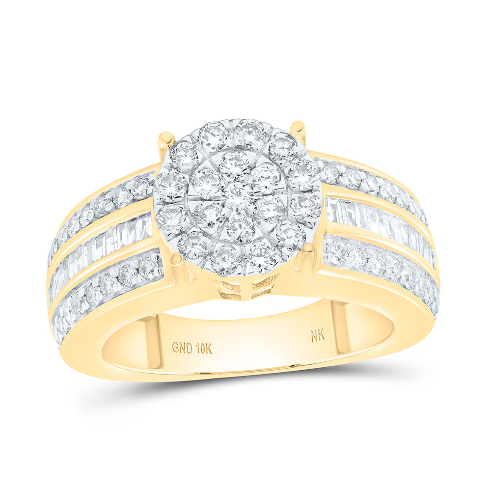 10K Yellow Or White Gold 1 Cttw Natural Diamond Fashion Round Shape Ring