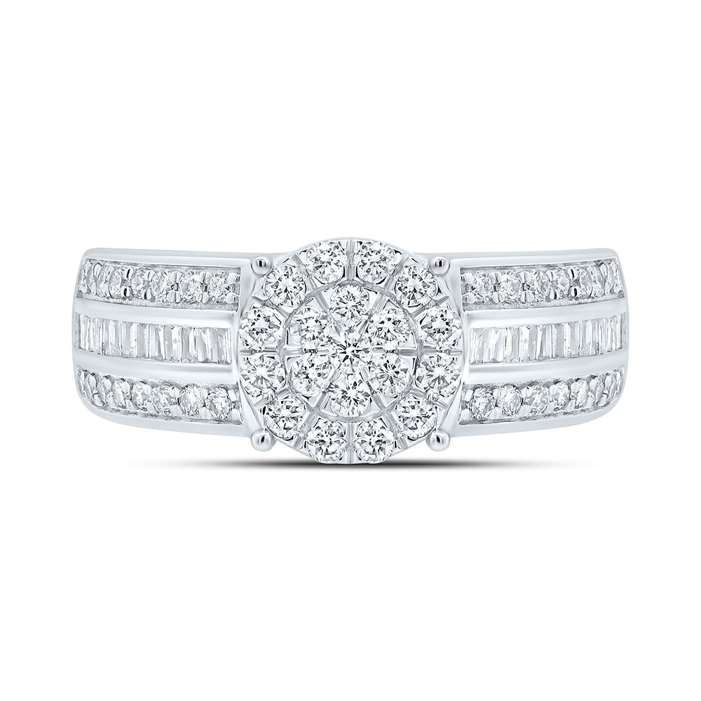 10K Yellow Or White Gold 1 Cttw Natural Diamond Fashion Round Shape Ring