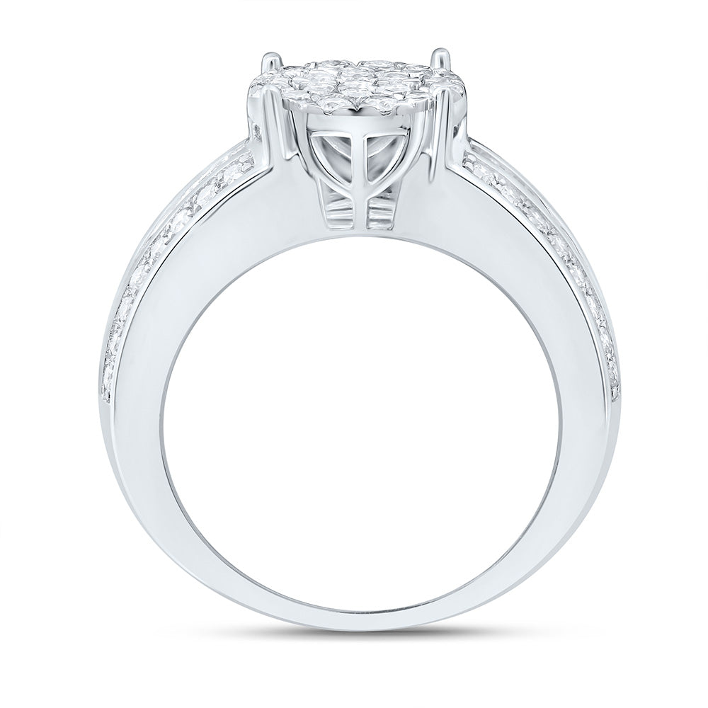 10K Yellow Or White Gold 1 Cttw Natural Diamond Fashion Round Shape Ring