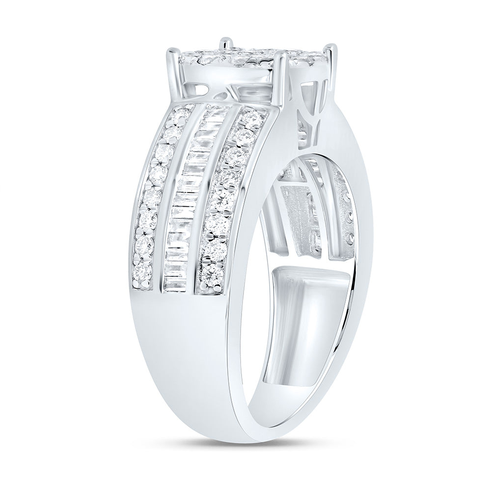 10K Yellow Or White Gold 1 Cttw Natural Diamond Fashion Round Shape Ring