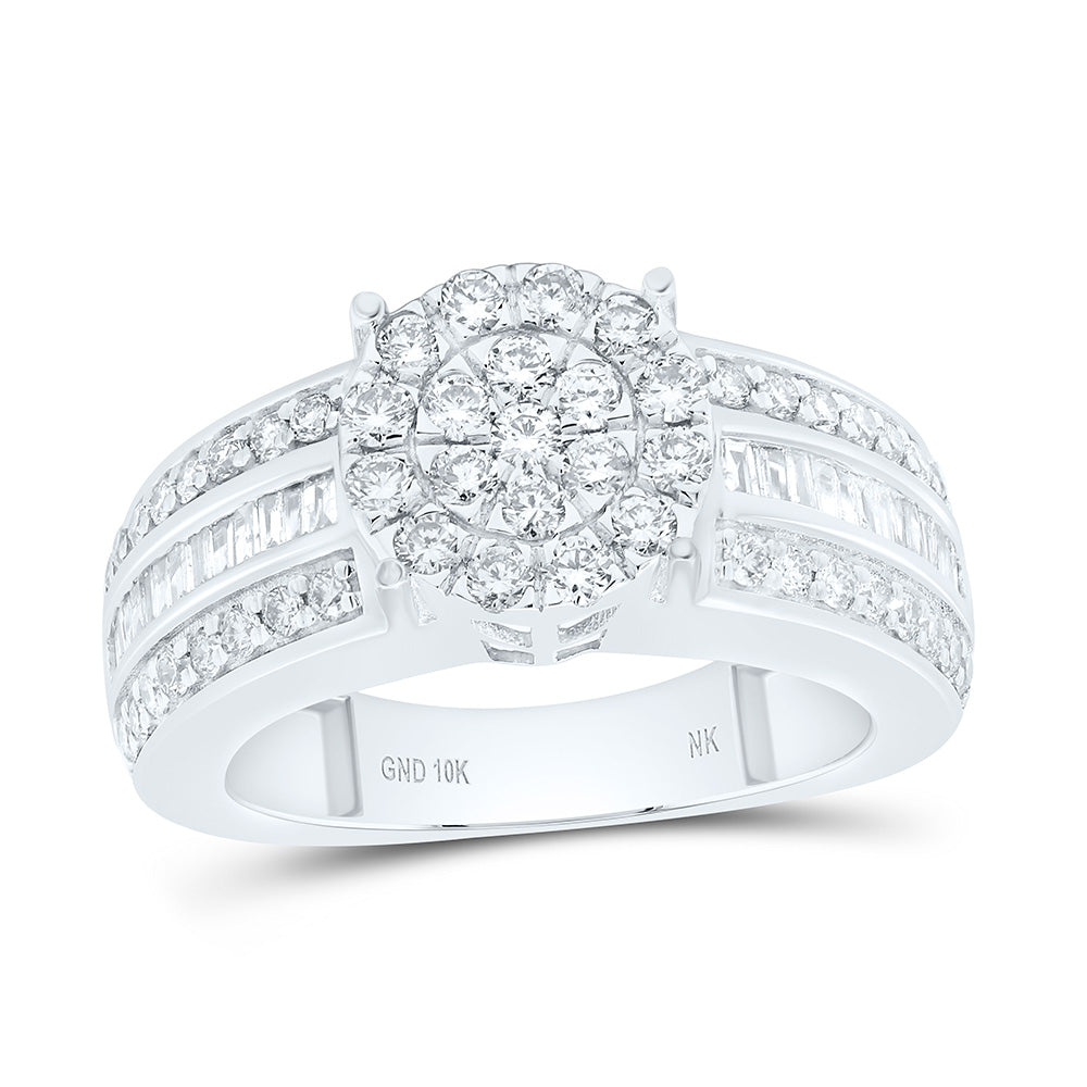 10K Yellow Or White Gold 1 Cttw Natural Diamond Fashion Round Shape Ring