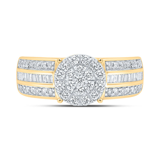 14K Yellow Gold 1 Cttw Natural Diamond Fashion Round Shape Ring