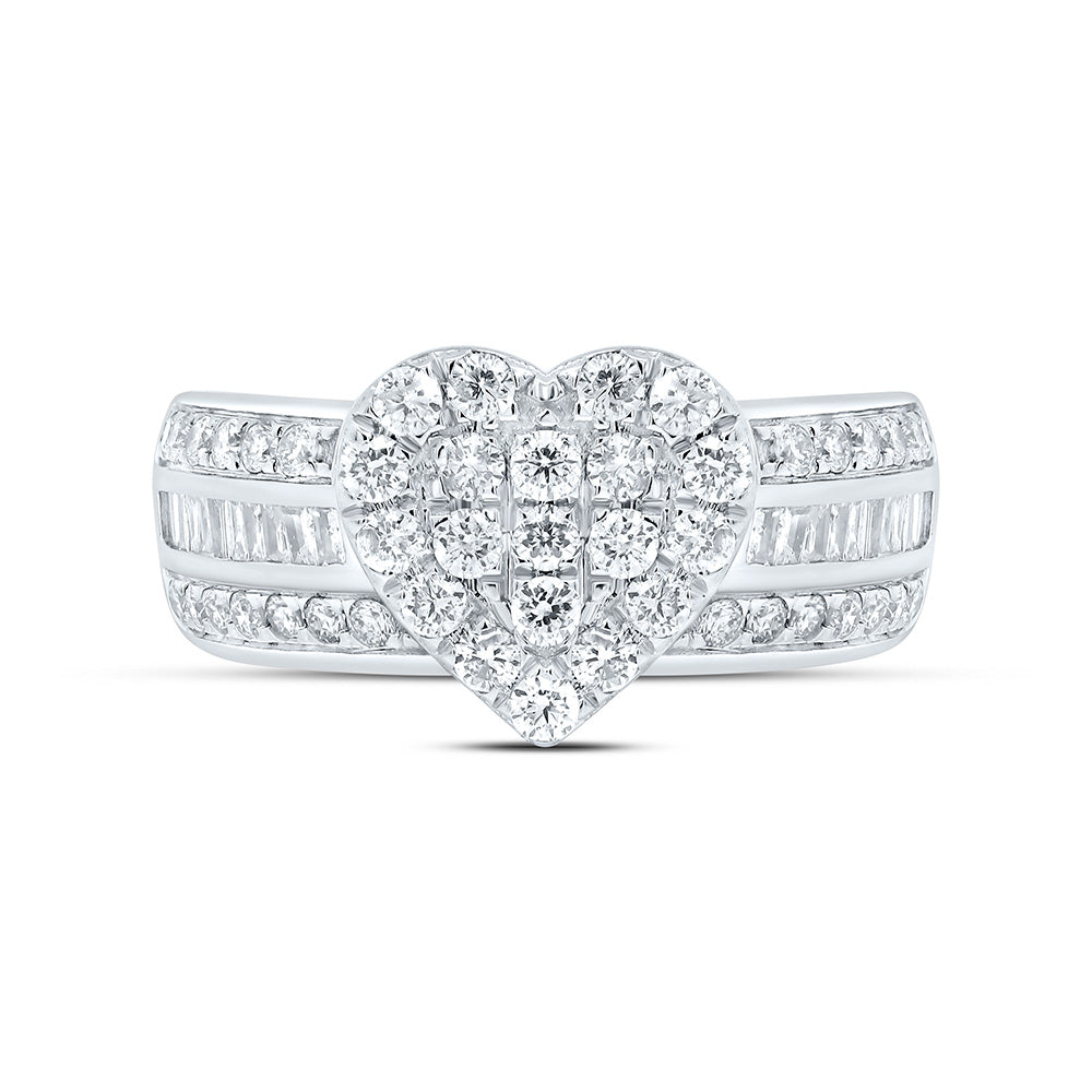 10K Or 14K Yellow Or White Gold 1Cttw Natural Diamond Fashion Heart Shape Ring