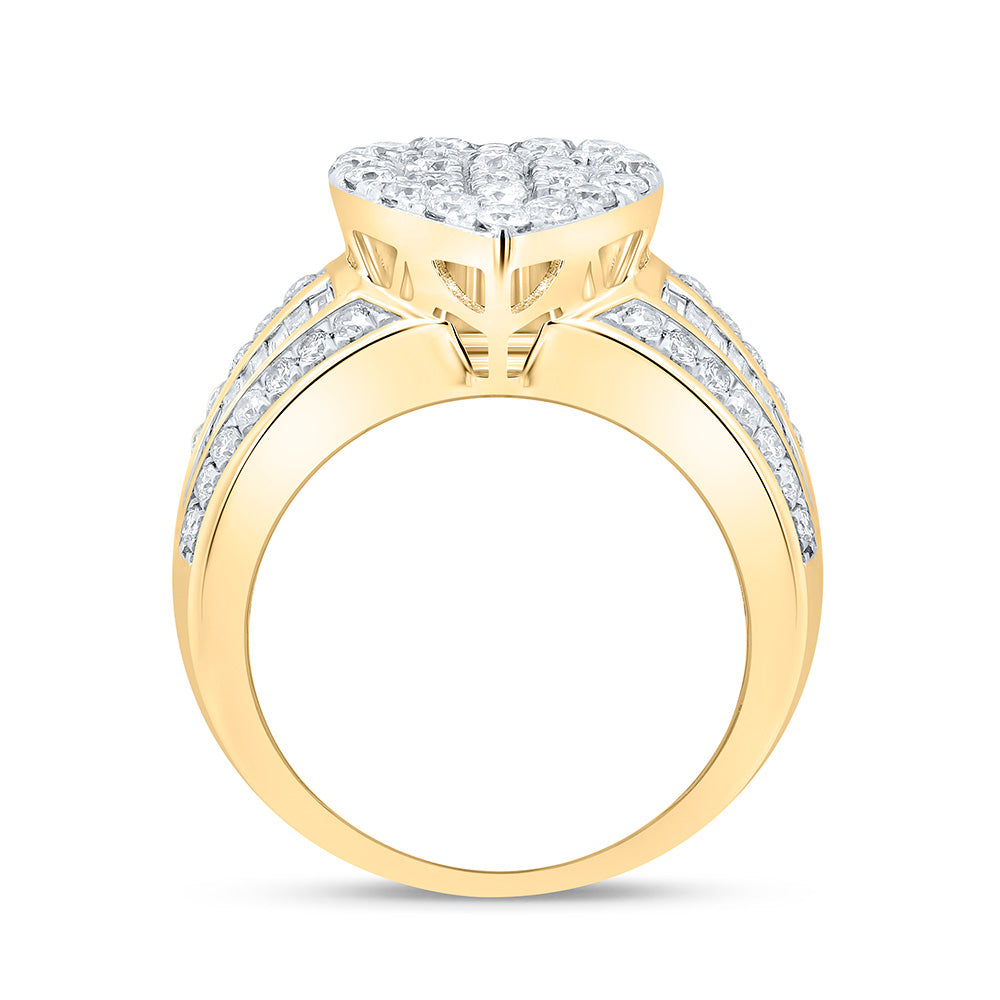10K Or 14K Yellow Or White Gold 1Cttw Natural Diamond Fashion Heart Shape Ring