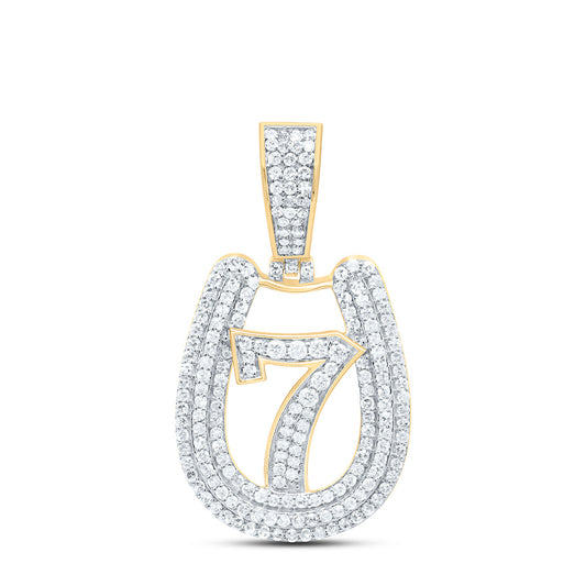 10K Yellow Gold 3/4Cttw Natural Diamond ''7" Mens Charm