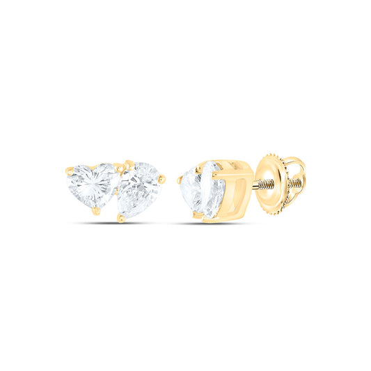 14K Yellow Or White Gold 3/8Cttw Natural Diamond I1-Ij 1/5Ct-Cht, 1/4Ct Center Pear Shape, 2 Stone Earring