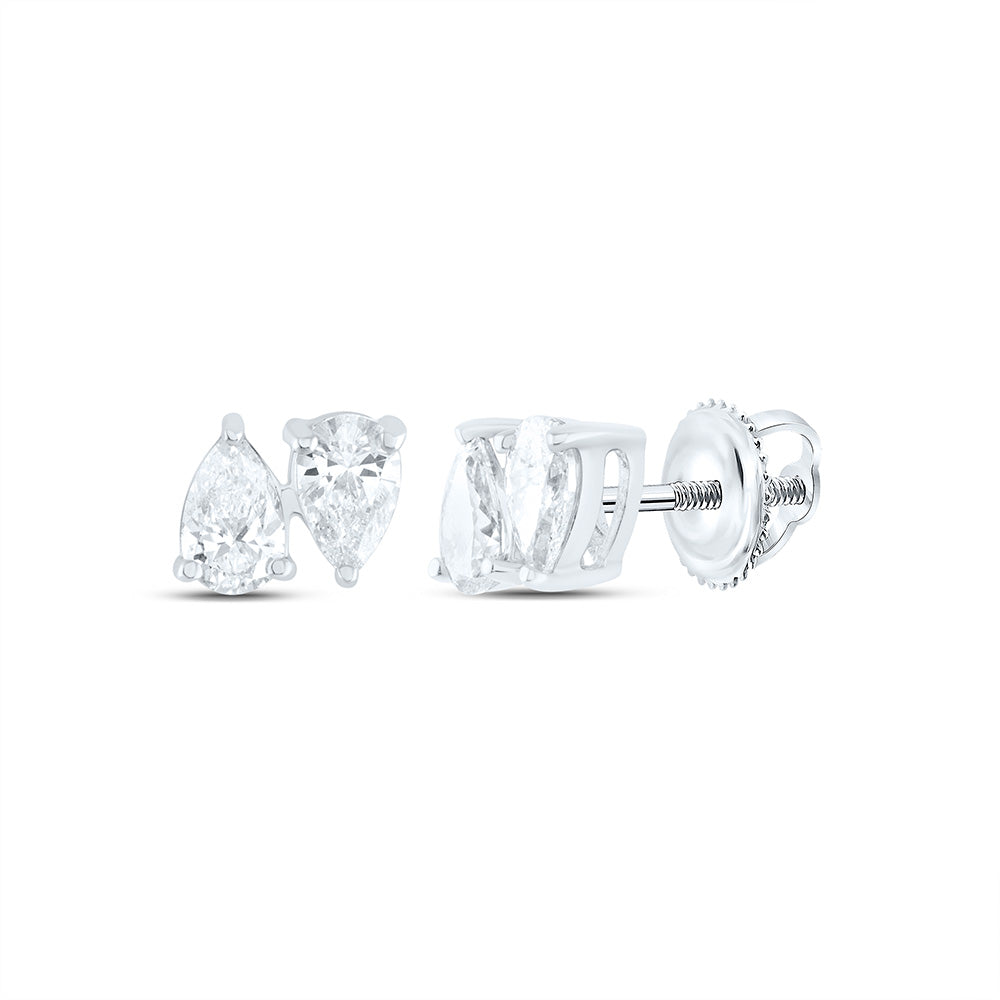 14K Yellow Or White Gold 1Cttw Natural Diamond I1-Ij 2 Stone Earring