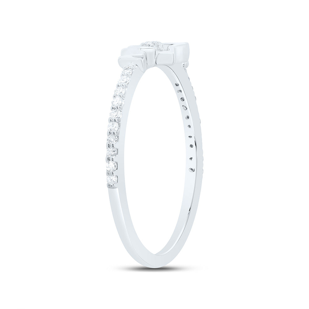 10K Yellow Or White Gold 1/10Cttw Natural Diamond Gift "Mom" Star  Ring