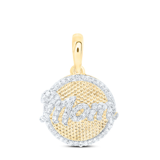 10K Yellow Gold 1/4Cttw Natural Diamond Gift "Mom" Pendant