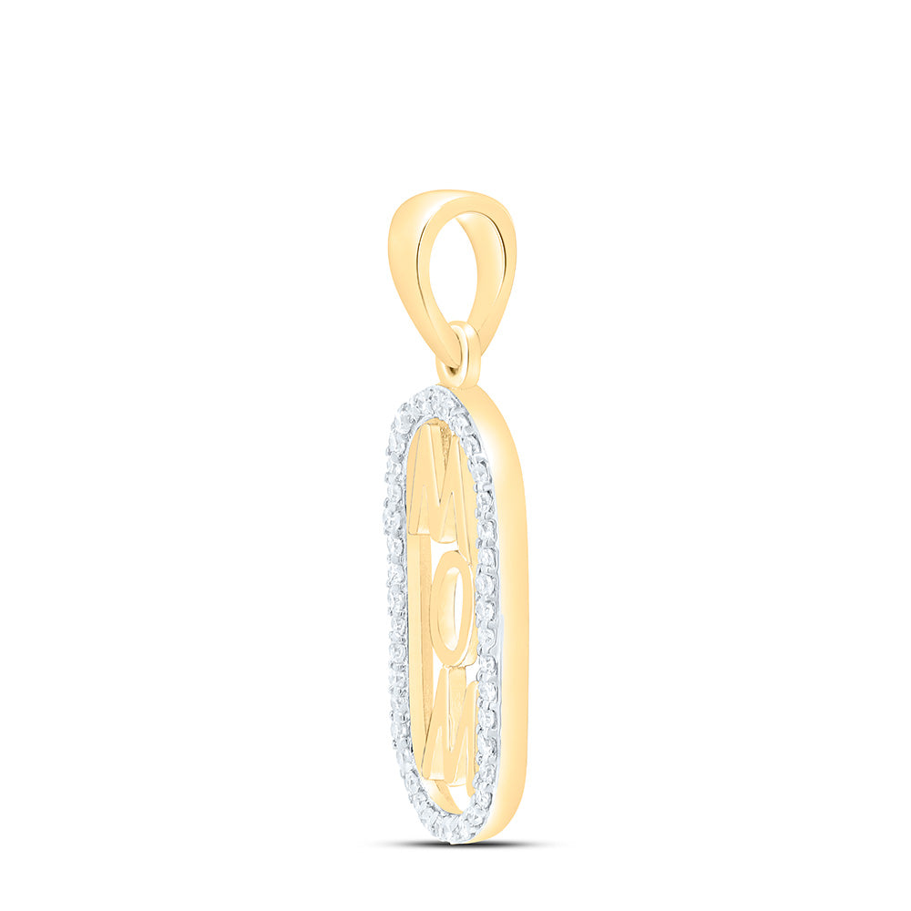 10K Yellow Or White Gold 1/8Cttw Natural Diamond Gift "Mom" Pendant