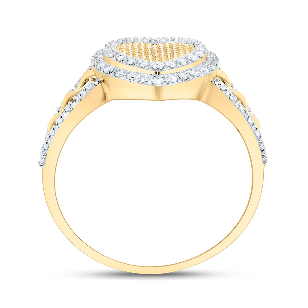 10K Yellow Or White Gold 1/5Cttw Natural Diamond Gift Heart Ring