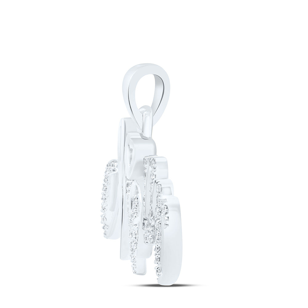 10K Yellow Or White Gold 1/10Cttw Natural Diamond Gift Heart"Mom" Pendant