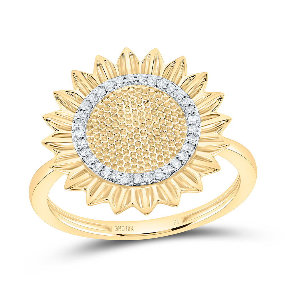 10K Yellow Gold 1/10Cttw Natural Diamond Gift Ring
