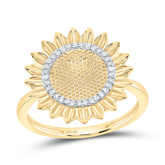 10K Yellow Gold 1/10Cttw Natural Diamond Gift Ring