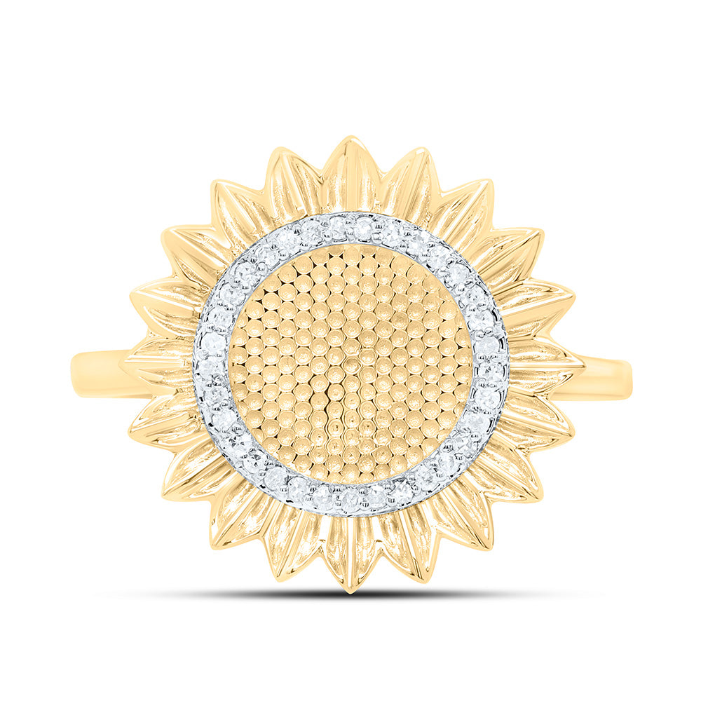 10K Yellow Gold 1/10Cttw Natural Diamond Gift Ring