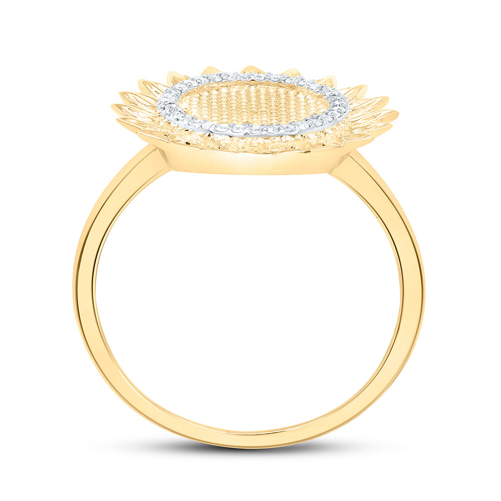 10K Yellow Gold 1/10Cttw Natural Diamond Gift Ring