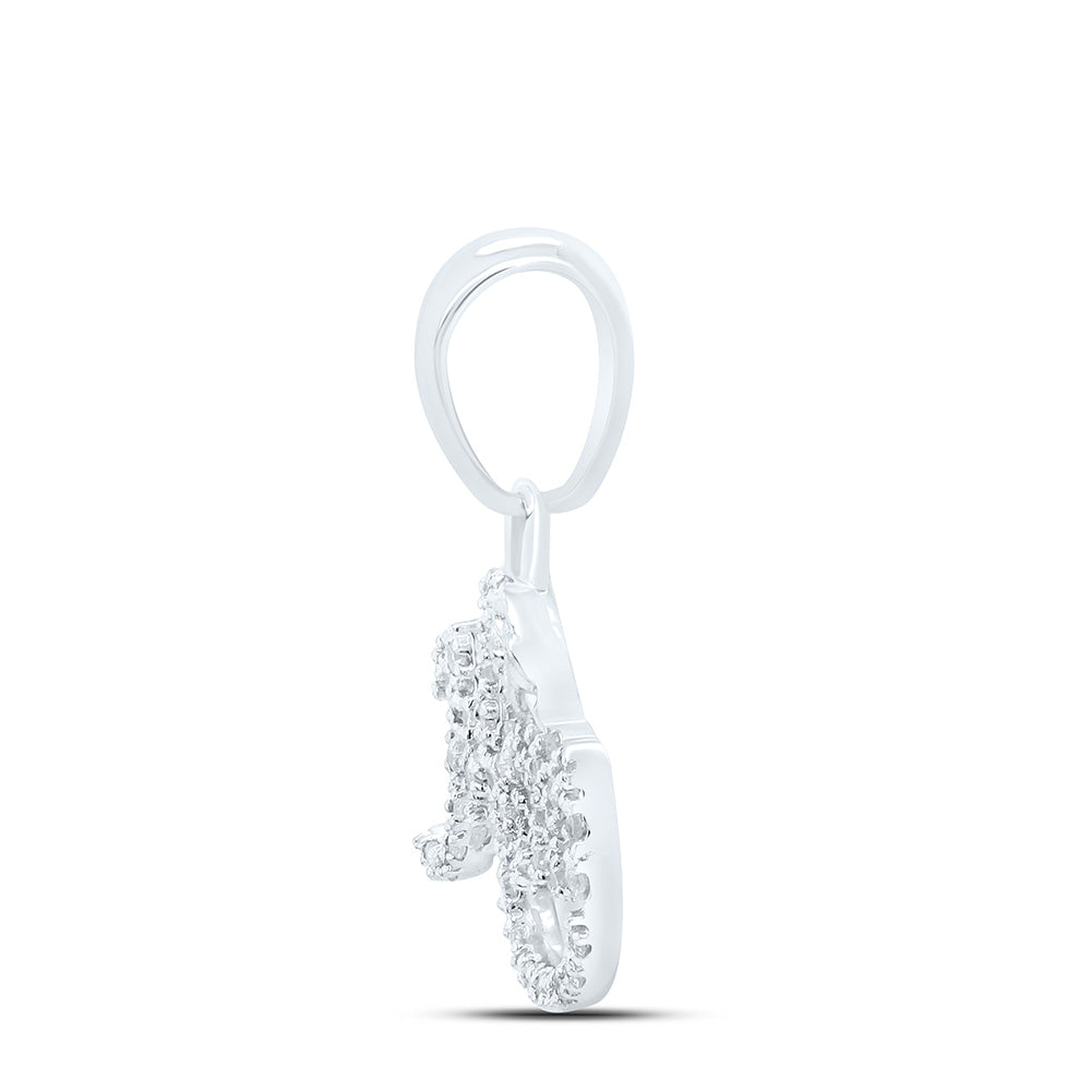 10K Yellow Or White Gold 1/6Cttw Natural Diamond Gift "Mom" Pendant