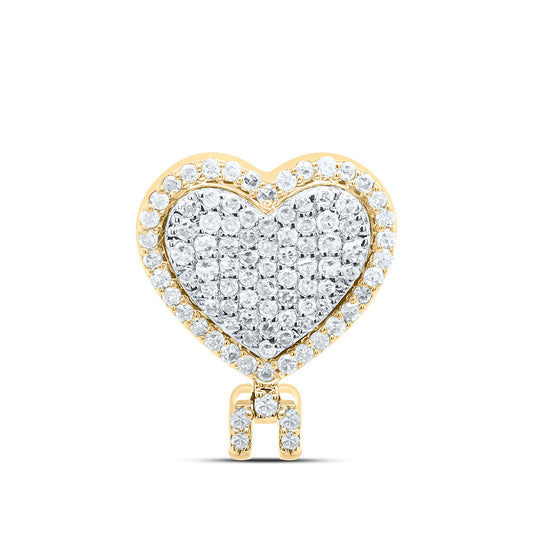 10K Yellow Gold 1/4Cttw Natural Diamond Heart Bail