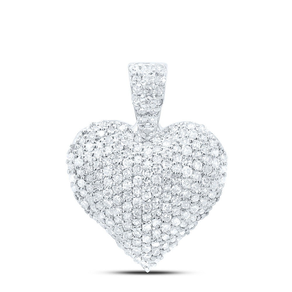 10K Yellow Or White Gold 5/8Cttw Natural Diamond Gift Heart Pendant