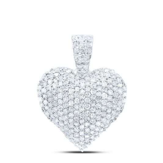 10K Yellow Or White Gold 5/8Cttw Natural Diamond Gift Heart Pendant
