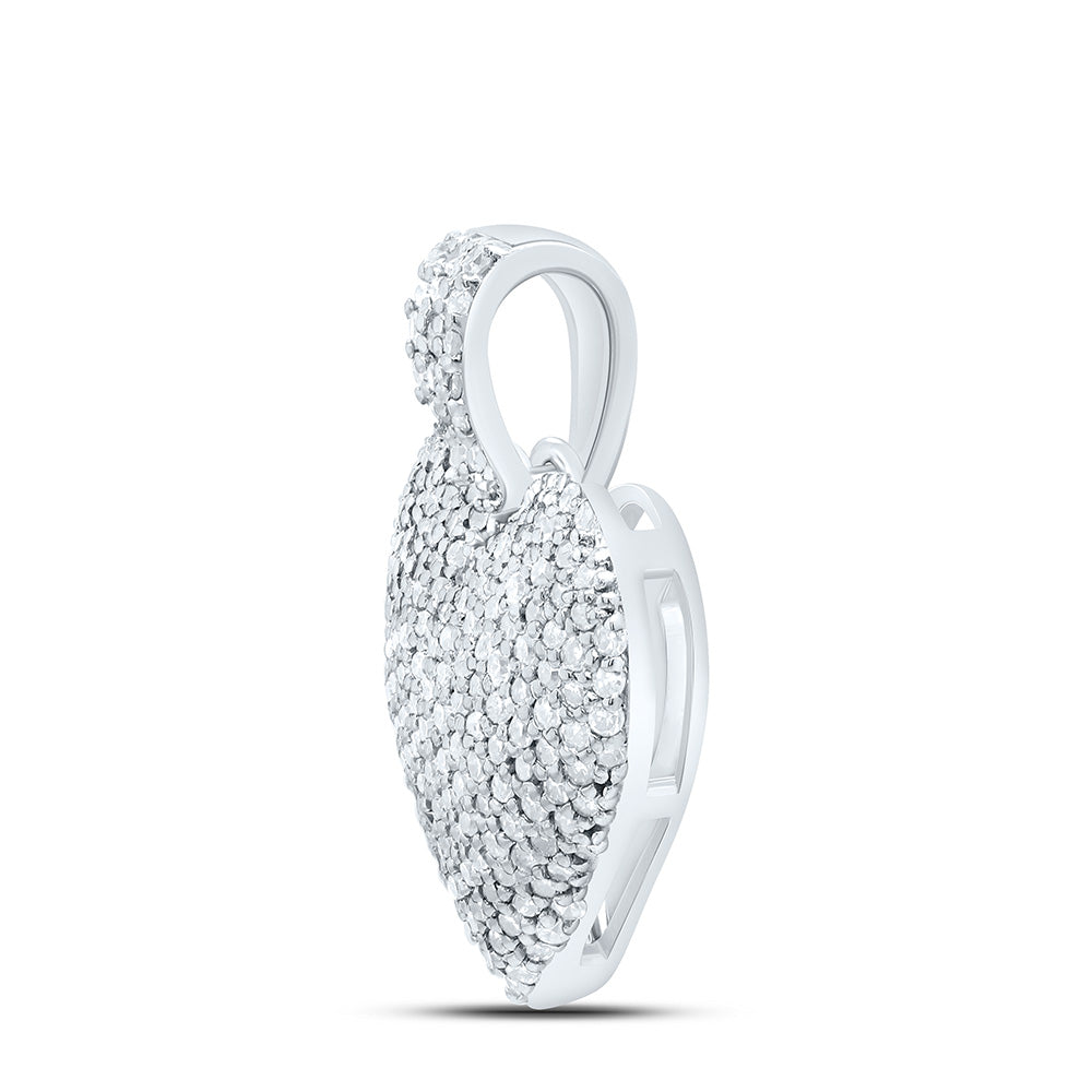 10K Yellow Or White Gold 5/8Cttw Natural Diamond Gift Heart Pendant