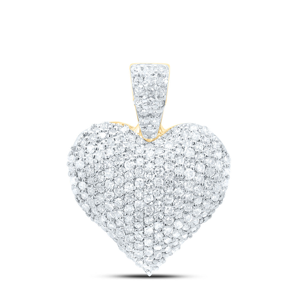 10K Yellow Or White Gold 5/8Cttw Natural Diamond Gift Heart Pendant