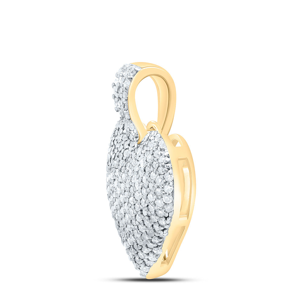 10K Yellow Or White Gold 5/8Cttw Natural Diamond Gift Heart Pendant