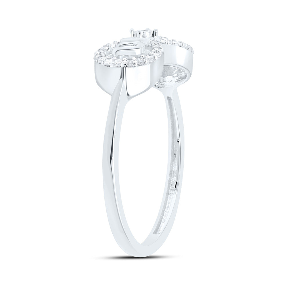 10K Yellow Or White Gold 1/8Cttw Natural Diamond Gift "Mom"Inifinity Ring