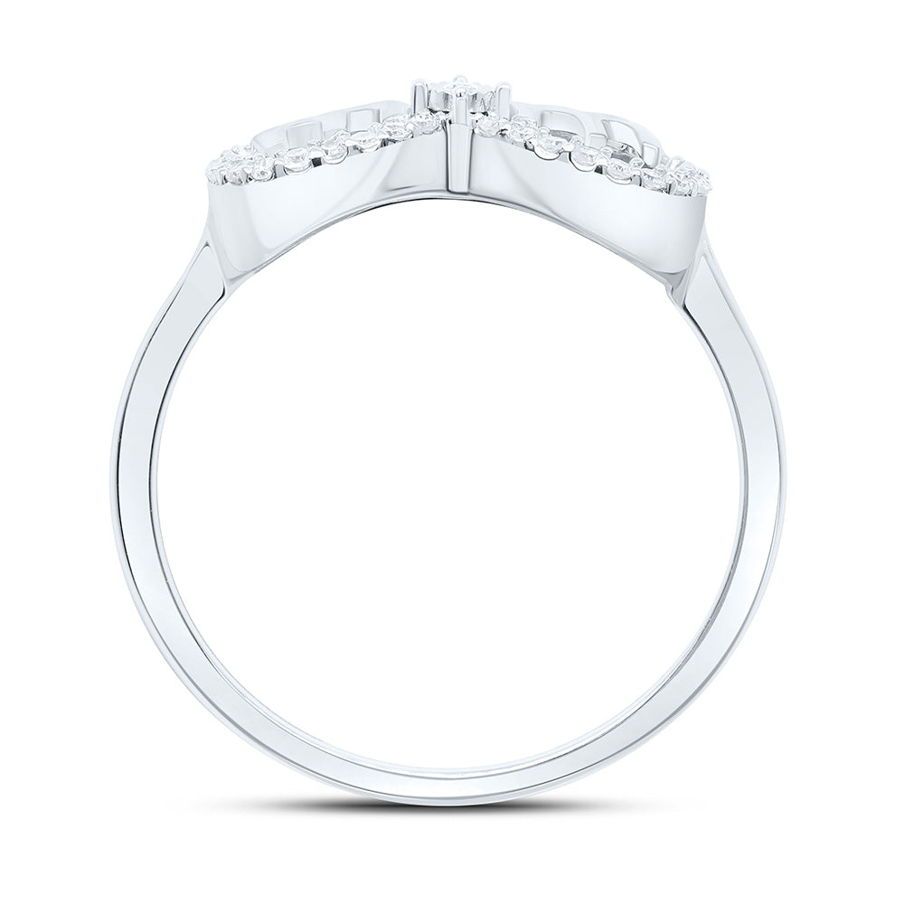 10K Yellow Or White Gold 1/8Cttw Natural Diamond Gift "Mom"Inifinity Ring