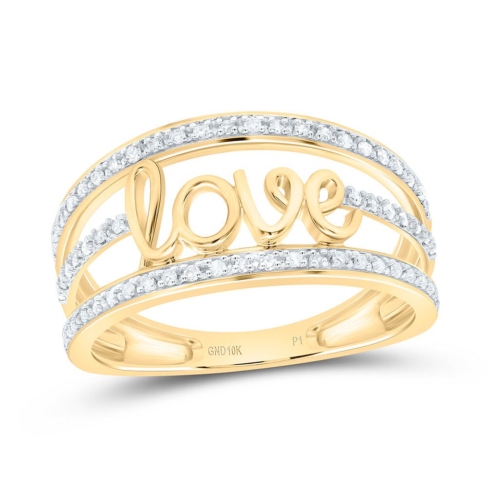 10K Yellow Gold 1/5Cttw Natural Diamond P1 Gift Love Ring
