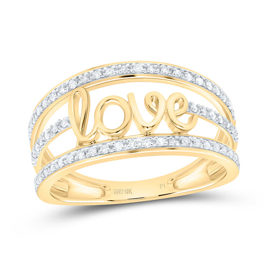 10K Yellow Gold 1/5Cttw Natural Diamond P1 Gift Love Ring