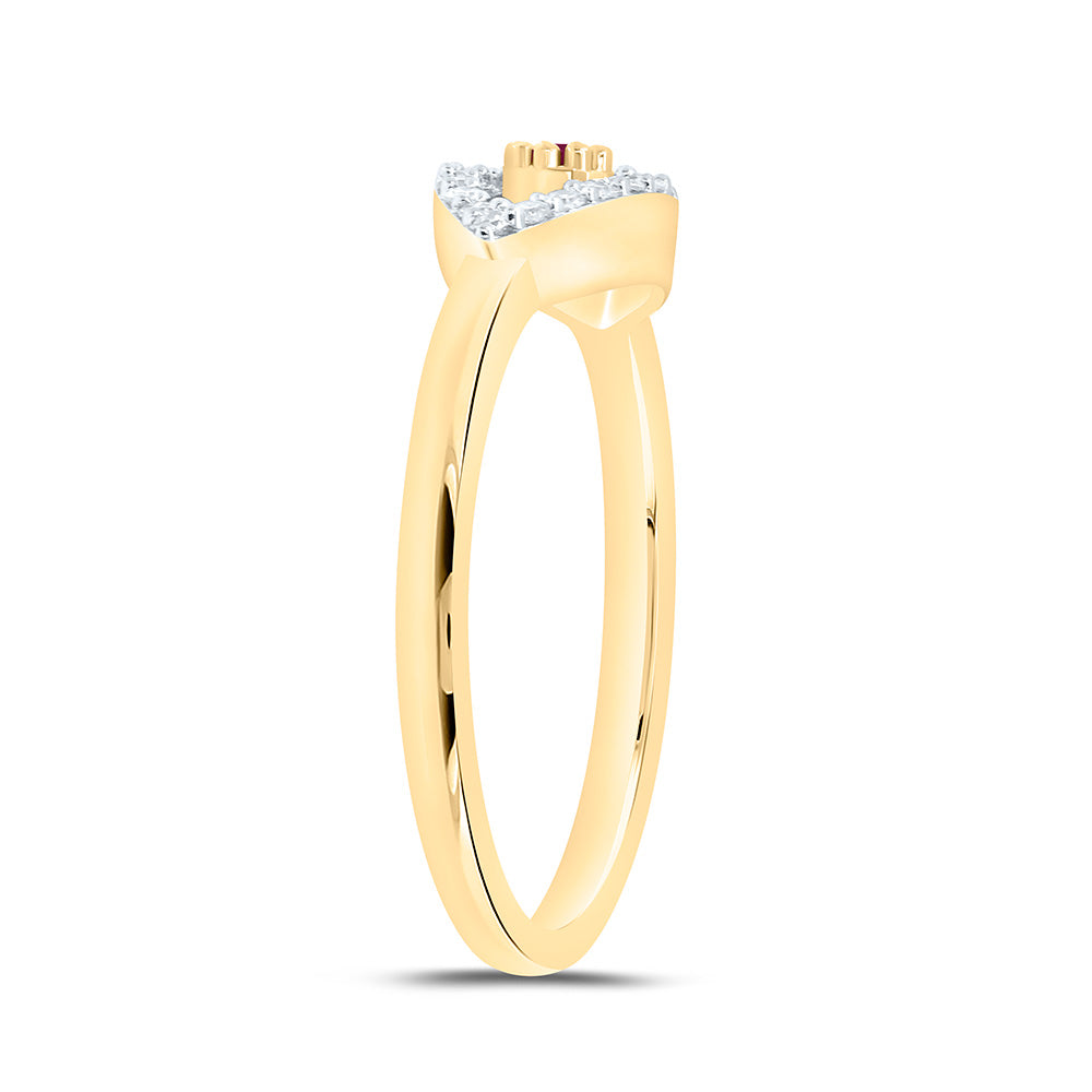 10K Yellow Or White Gold 1/8Cttw Natural Diamond Cn 1.8Mm Round Gem Evil Eye Ring
