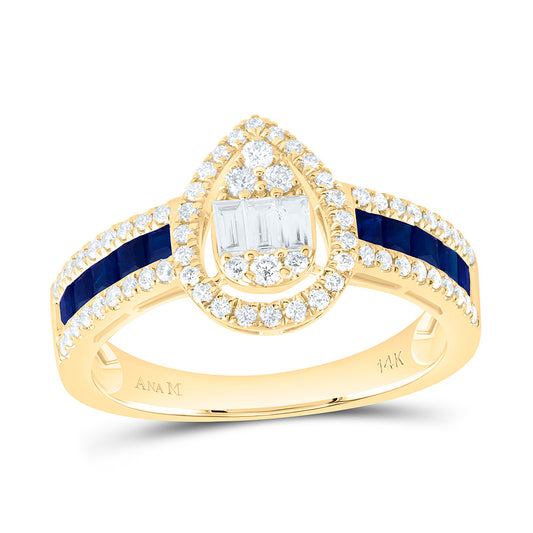 14K Yellow Or White Gold 1/2Cttw Natural Diamond 1/2Cttw Pear Ring