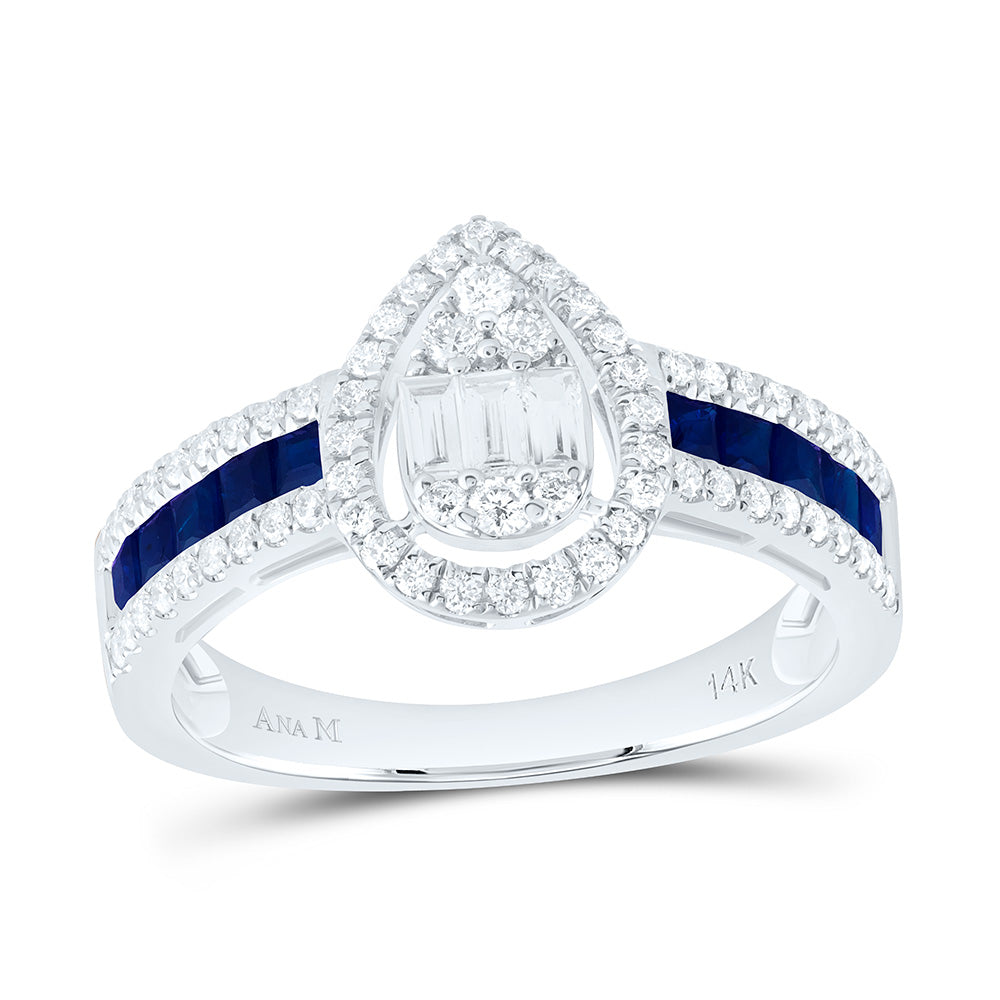 14K Yellow Or White Gold 1/2Cttw Natural Diamond 1/2Cttw Pear Ring