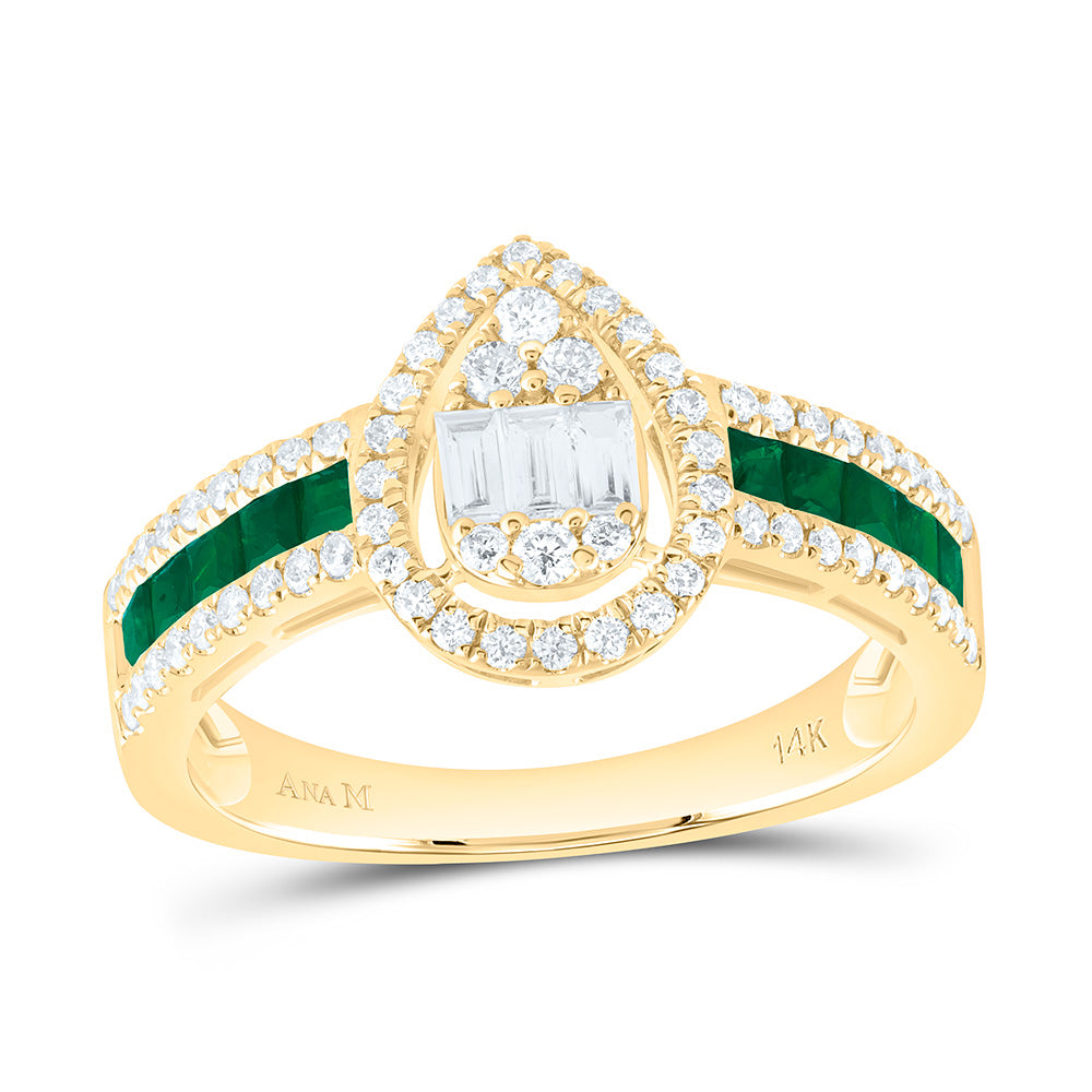14K Yellow Or White Gold 1/2Cttw Natural Diamond 1/2Cttw Pear Ring