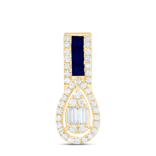 14K Yellow Or White Gold 1/5Cttw Natural Diamond Gem Pear Pendant