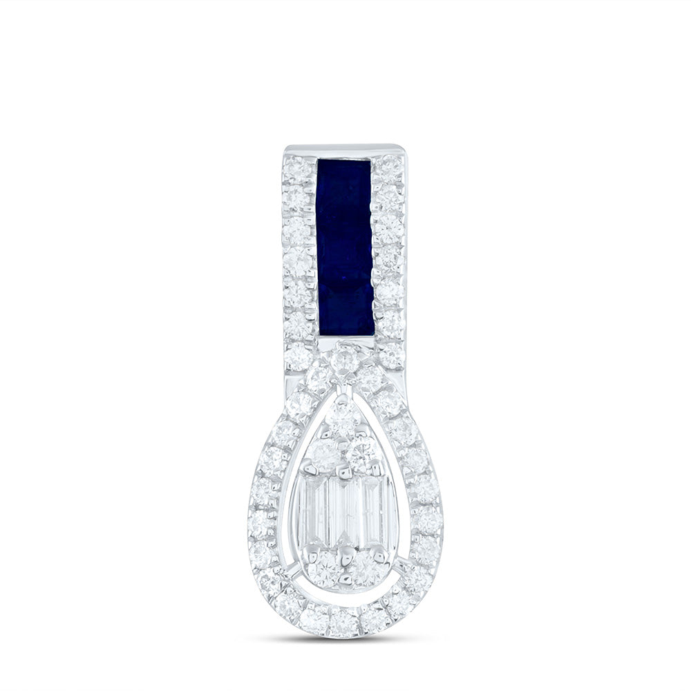 14K Yellow Or White Gold 1/5Cttw Natural Diamond Gem Pear Pendant