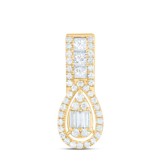 14K Yellow Or White Gold 1/3Cttw Natural Diamond Fashion Pear Pendant