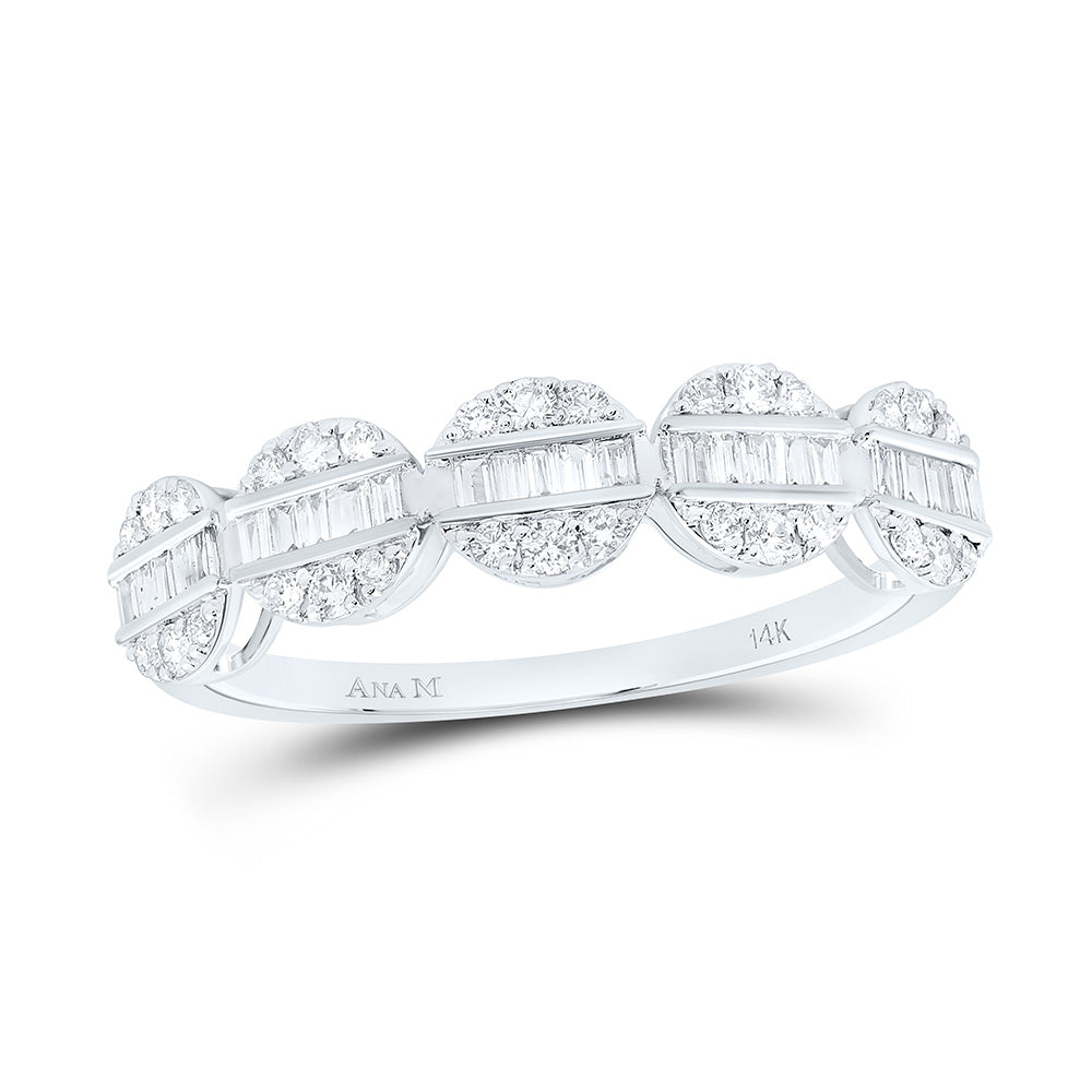 14K Yellow Or White Gold 3/8Cttw Natural Diamond Fashion Round Band