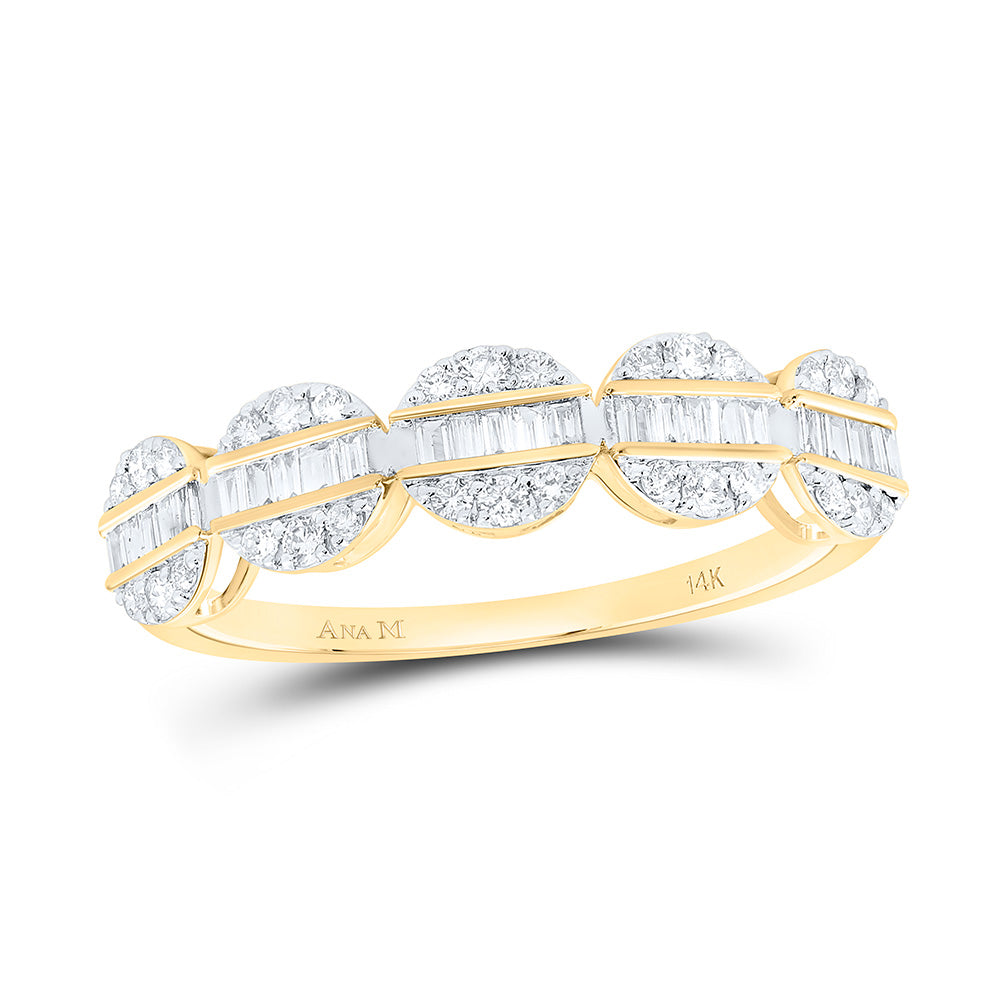 14K Yellow Or White Gold 3/8Cttw Natural Diamond Fashion Round Band