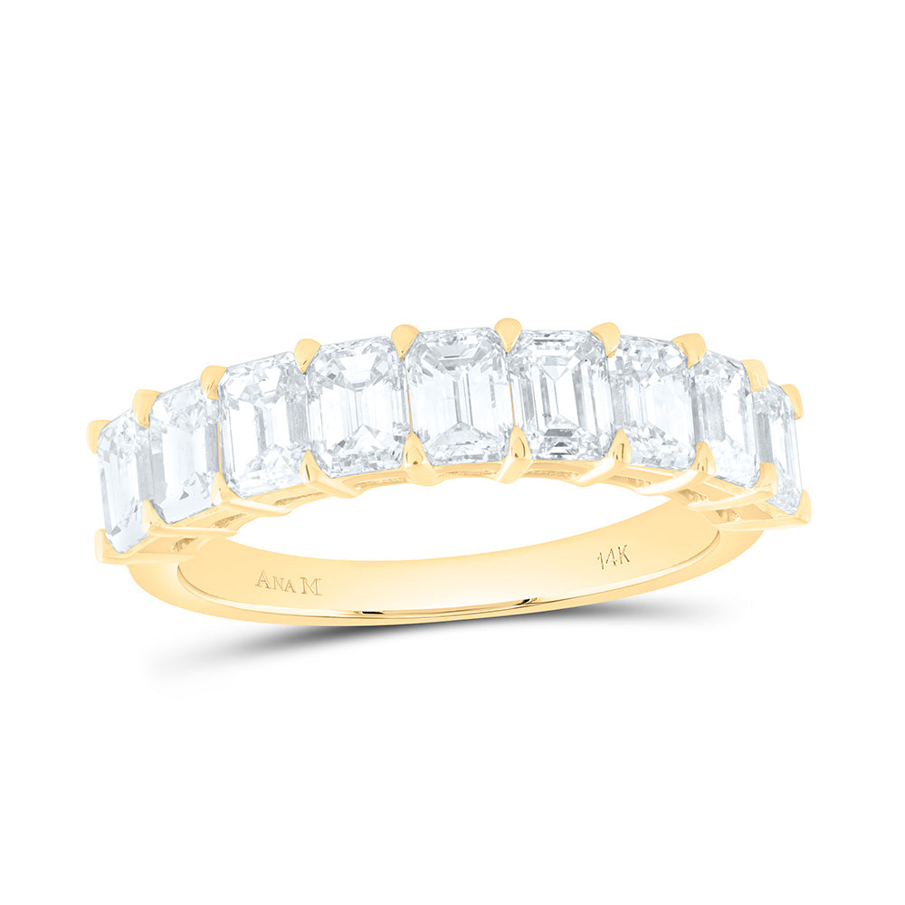14K Yellow Or White Gold 2 3/4Cttw Natural Diamond Fashion Emerald Band