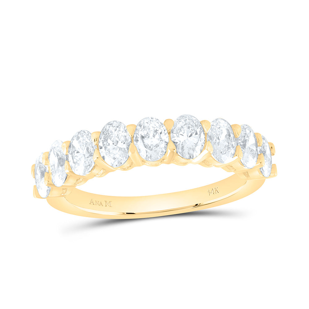 14K Yellow Gold 1 3/4Cttw Natural Diamond Fashion Oval Band