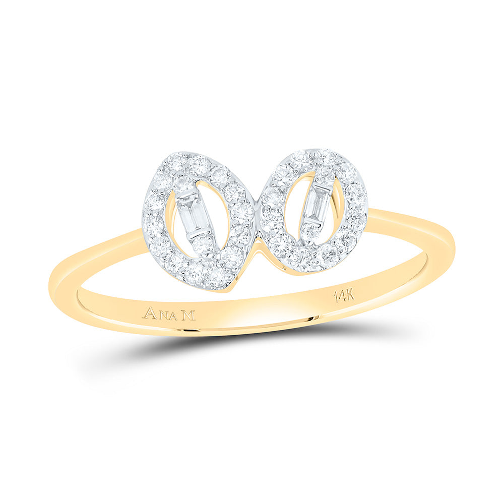 14K Yellow Or White Gold 1/5Cttw Natural Diamond Fashion Ring