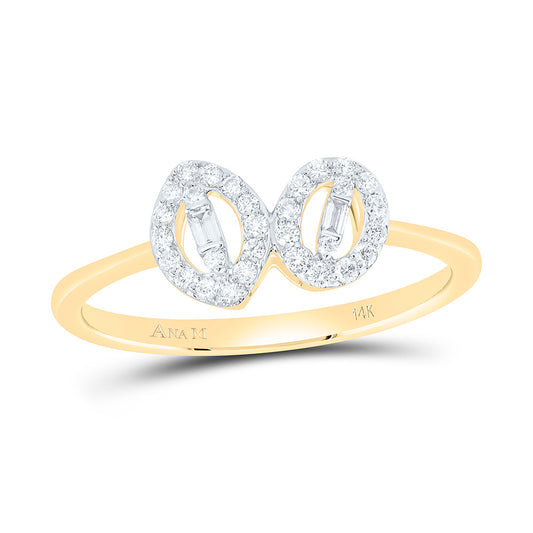 14K Yellow Or White Gold 1/5Cttw Natural Diamond Fashion Ring