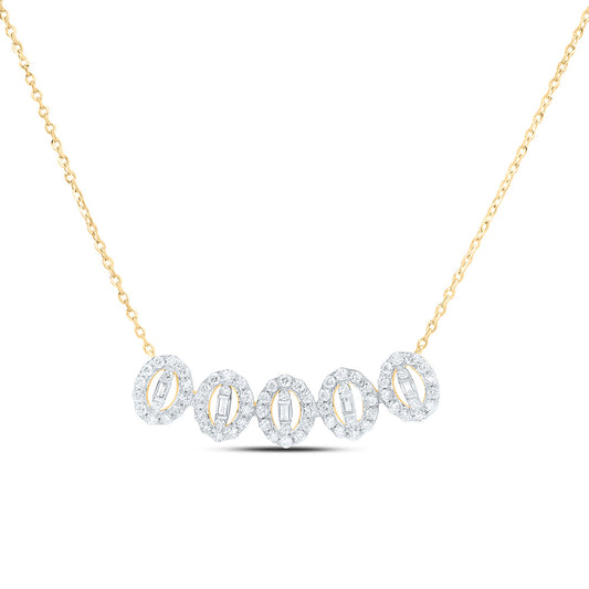14K Yellow Or White Gold 3/8Cttw Natural Diamond Fashion Necklace (18 Inch)