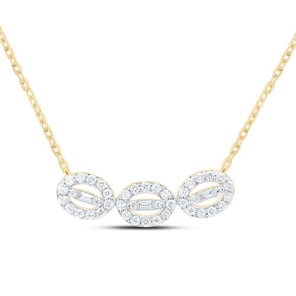 14K Yellow Gold 1/4Cttw Natural Diamond Fashion Necklace (18 Inch)
