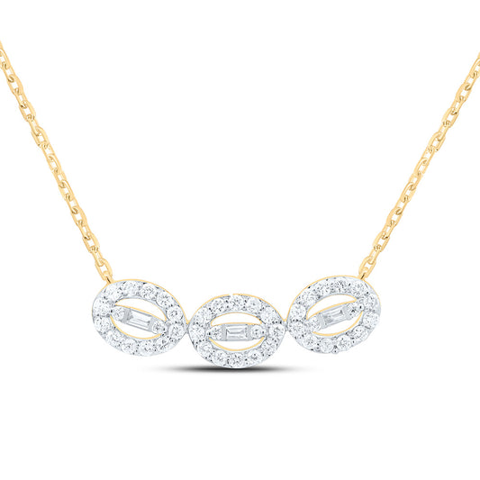 14K Yellow Gold 1/4Cttw Natural Diamond Fashion Necklace (18 Inch)